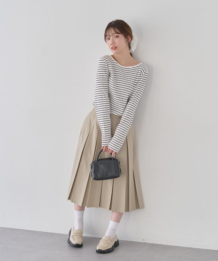 earth music&ecology「ランダムチェーンリブバックレースプルオーバー」|Tシャツ・カットソー|