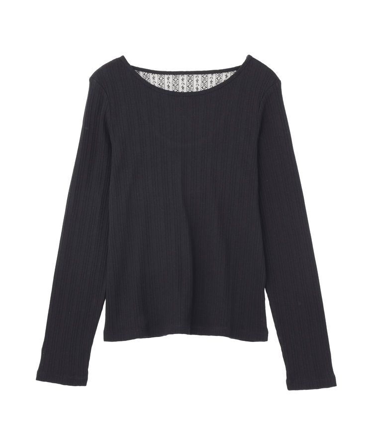 earth music&ecology「ランダムチェーンリブバックレースプルオーバー」|Tシャツ・カットソー|