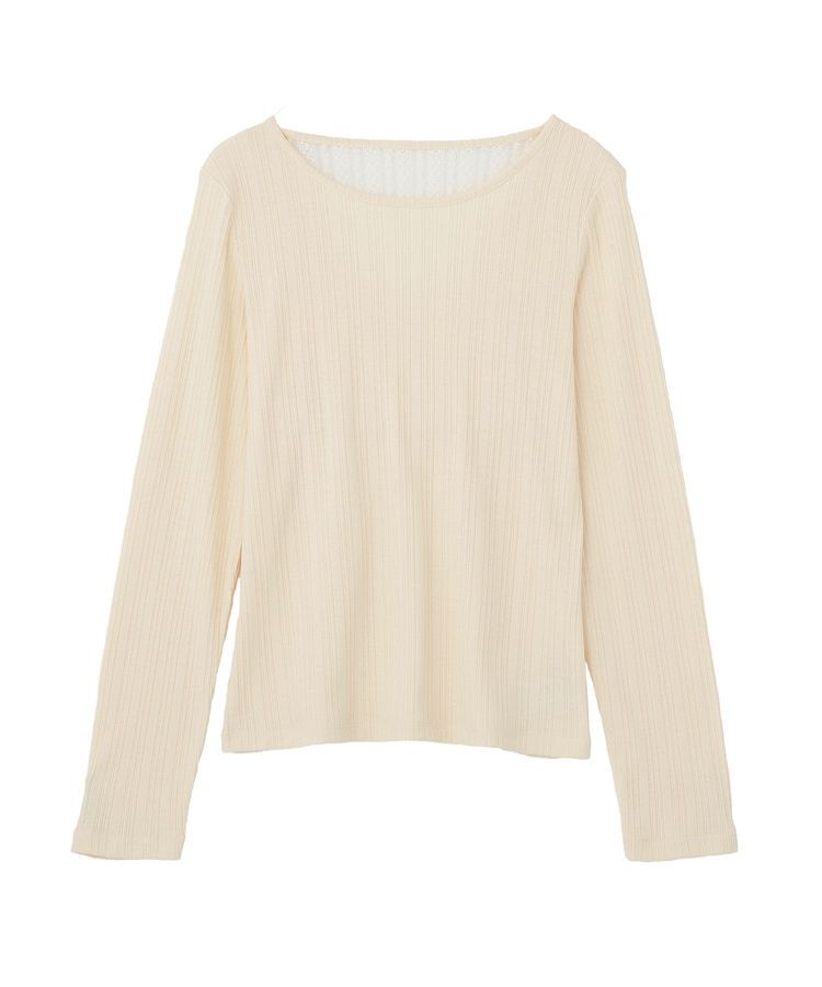 earth music&ecology「ランダムチェーンリブバックレースプルオーバー」|Tシャツ・カットソー|