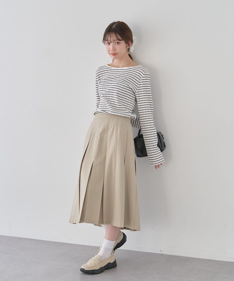 earth music&ecology「ランダムチェーンリブバックレースプルオーバー」|Tシャツ・カットソー|