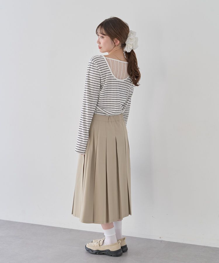 earth music&ecology「ランダムチェーンリブバックレースプルオーバー」|Tシャツ・カットソー|