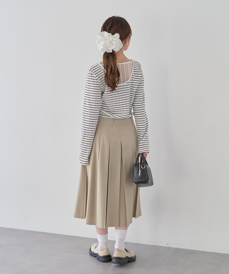 earth music&ecology「ランダムチェーンリブバックレースプルオーバー」|Tシャツ・カットソー|