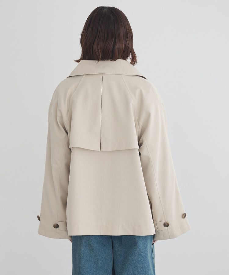 earth music&ecology「2WAYフードショートフレアトレンチ」|トレンチコート|