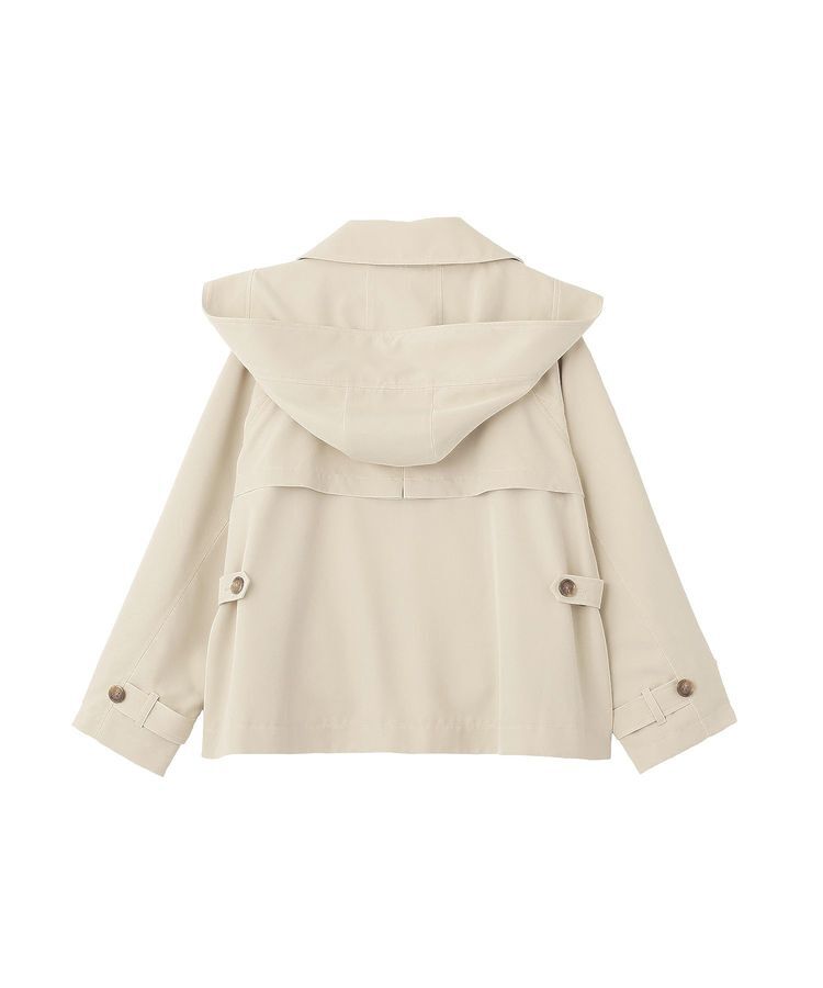 earth music&ecology「2WAYフードショートフレアトレンチ」|トレンチコート|