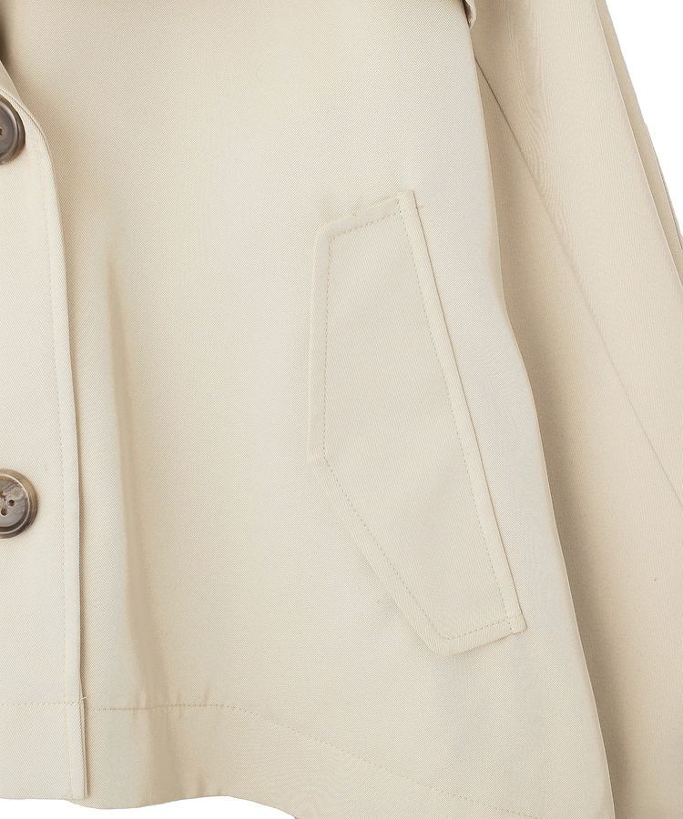 earth music&ecology「2WAYフードショートフレアトレンチ」|トレンチコート|