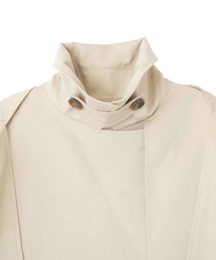 earth music&ecology「2WAYフードショートフレアトレンチ」|トレンチコート|