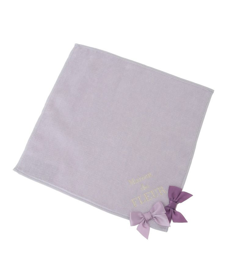 Maison de FLEUR「バイカラーリボンタオルハンカチ」|ハンカチ|