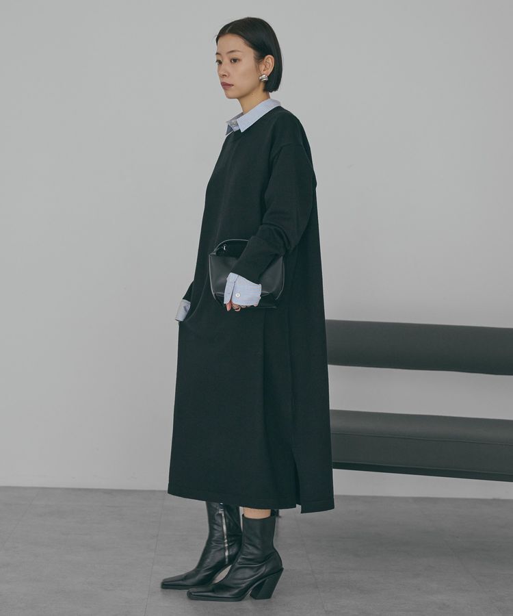 AMERICAN HOLIC「バイパチボックスニットワンピース＜静電気軽減＞」|ワンピース|Black