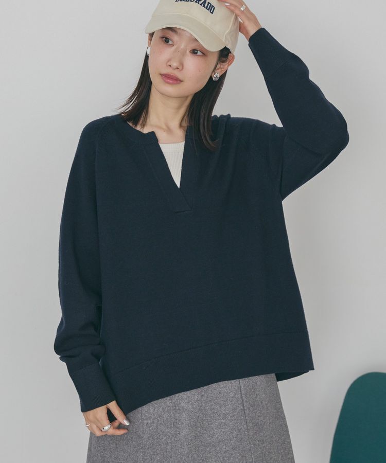 AMERICAN HOLIC「バイパチカフタンラグランニットプルオーバー＜静電気軽減＞」|ニット・セーター|