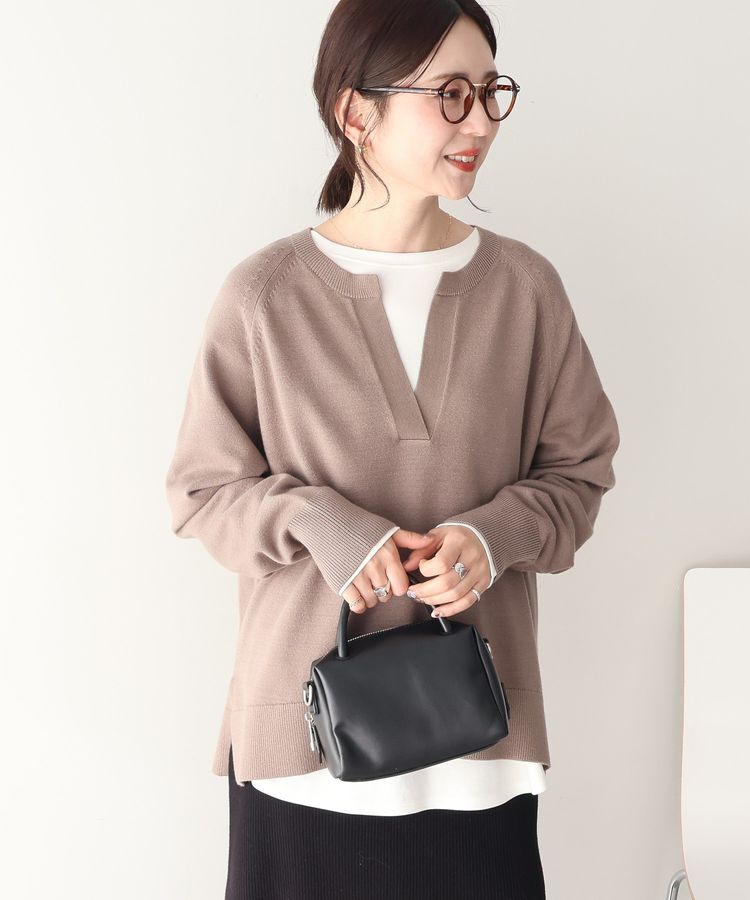 AMERICAN HOLIC「バイパチカフタンラグランニットプルオーバー＜静電気軽減＞」|ニット・セーター|Gray Beige