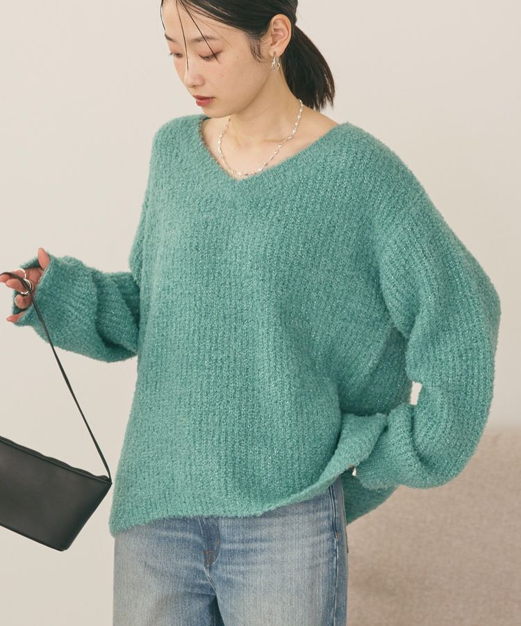 AMERICAN HOLIC「ミニシャギーラメニットプルオーバー」|ニット・セーター|