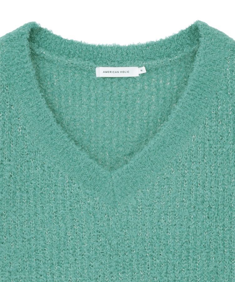 AMERICAN HOLIC「ミニシャギーラメニットプルオーバー」|ニット・セーター|