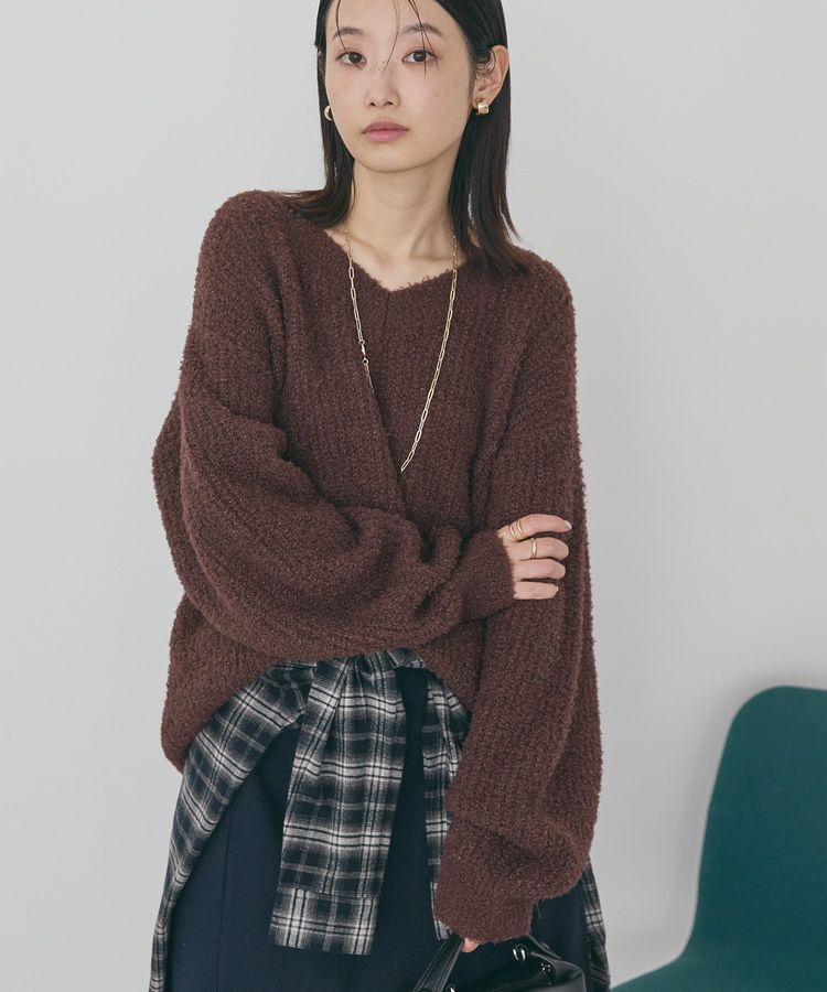 AMERICAN HOLIC「ミニシャギーラメニットプルオーバー」|ニット・セーター|Brown