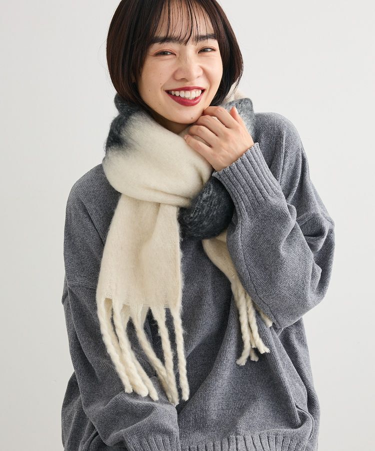 Green Parks「ボリュームマフラー」|マフラー|ボーダーブラック