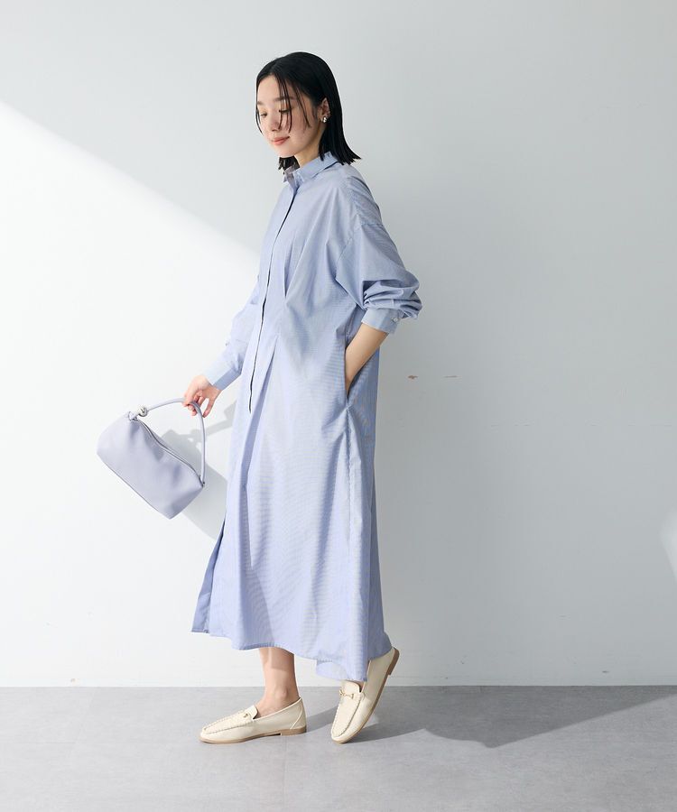 Green Parks「イージーケア抜け衿ウエストタックシャツワンピース」|ワンピース|
