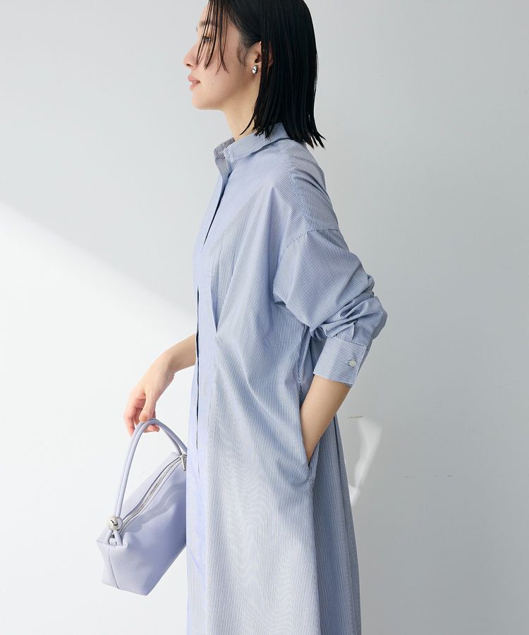 Green Parks「イージーケア抜け衿ウエストタックシャツワンピース」|ワンピース|