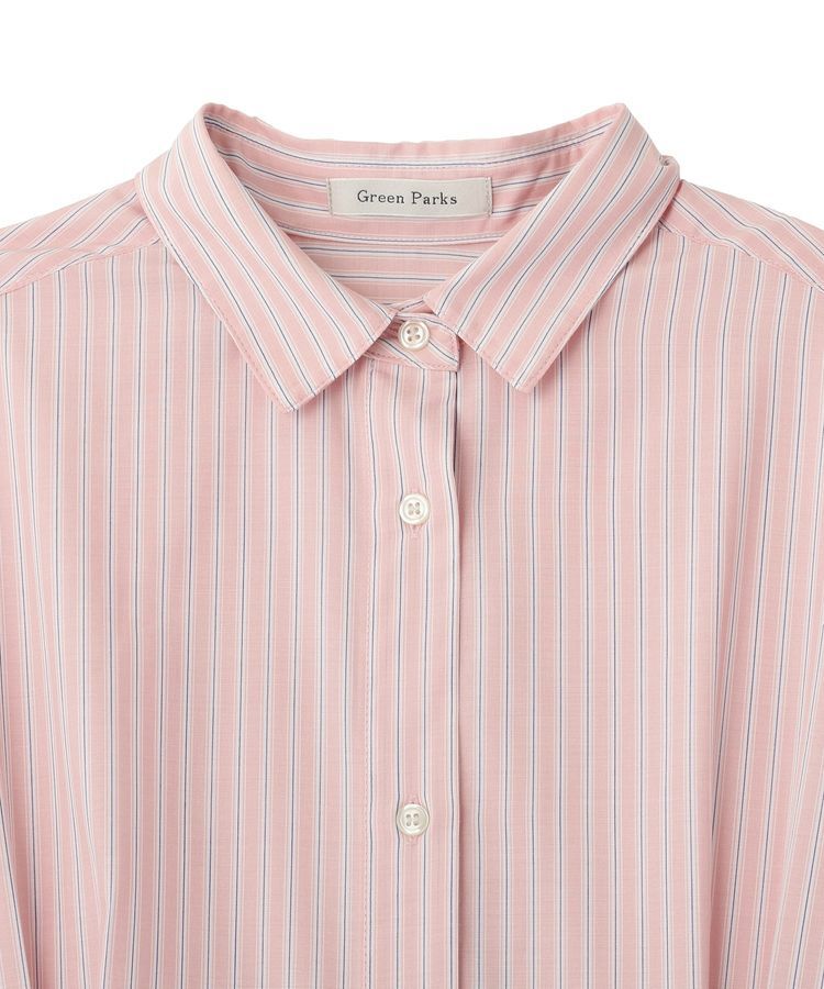 Green Parks「イージーケア抜け衿ウエストタックシャツワンピース」|ワンピース|