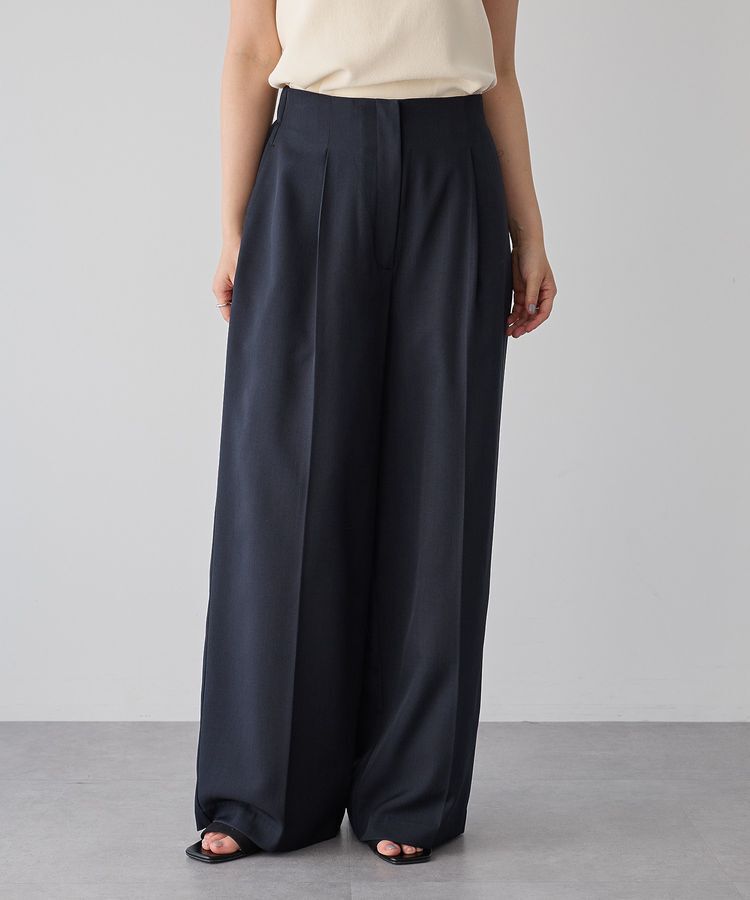 YECCA VECCA「タックワイドパンツ」|その他|Navy