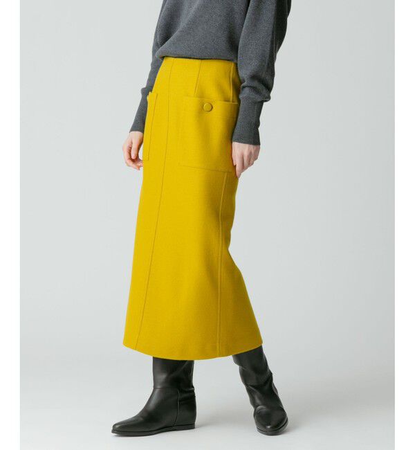 allureville「カラーメルトン釦付キタイトスカート 」|スカート|