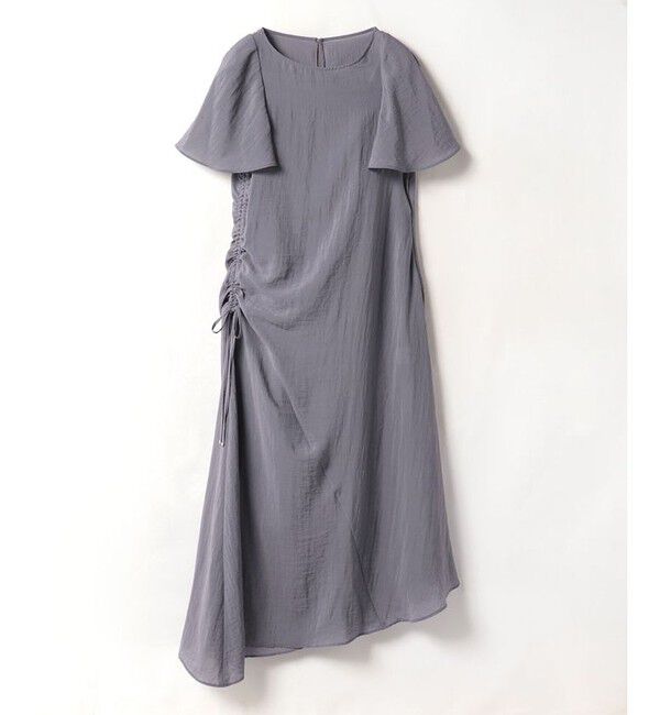 allureville「サイドギャザーワンピース」|ワンピース|サックス