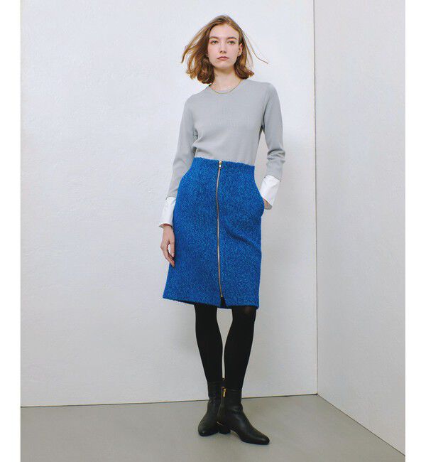 allureville「GIOLICAカルゼフロントジップスカート」|台形|