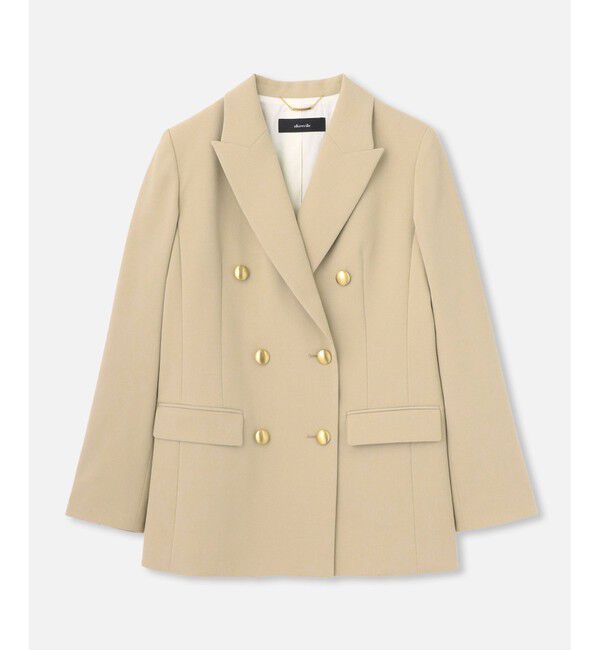 allureville「リオペルダブルブレスト6釦ジャケット」|テーラードジャケット|ベージュ