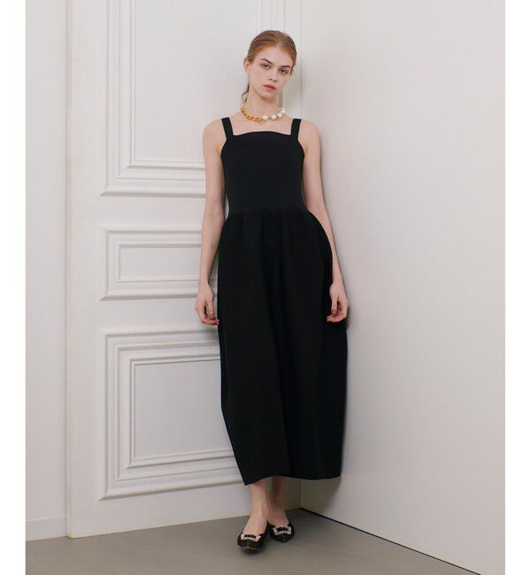 LOULOU WILLOUGHBY「【LOULOU WILLOUGHBY】ニットコクーンキャミワンピース」|ワンピース|ブラック