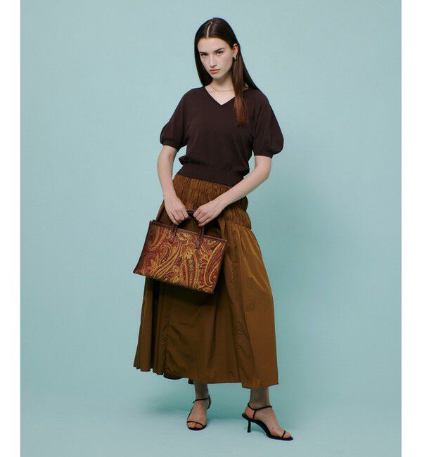 allureville「ナイロンタフタシャーリングスカート」|スカート|