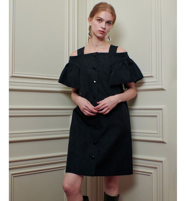 LOULOU WILLOUGHBY「【LOULOU WILLOUGHBY】フラワージャガードミニワンピース」|ワンピース|