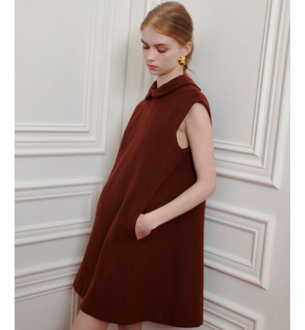 LOULOU WILLOUGHBY「【LOULOU WILLOUGHBY】ビーバーステンカラーワンピース」|ワンピース|