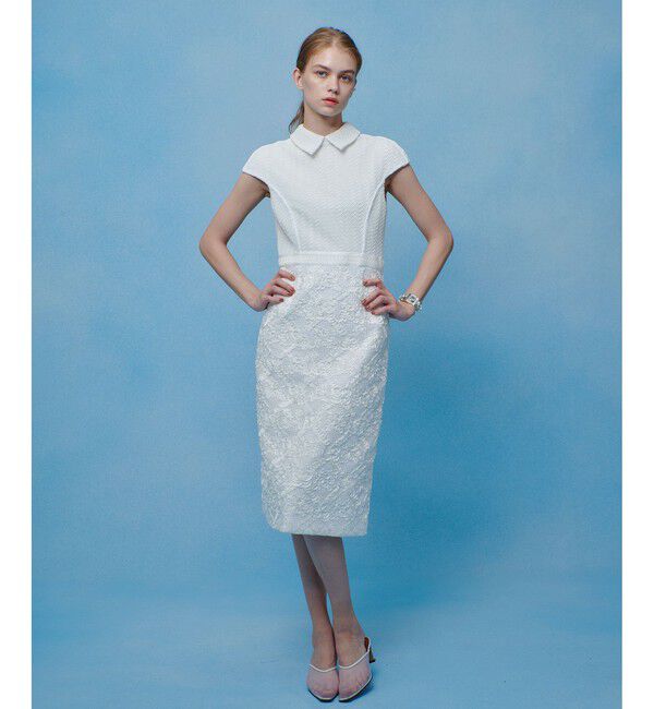 LOULOU WILLOUGHBY「【LOULOU WILLOUGHBY】コード刺繍ドッキングワンピース」|ドレス|