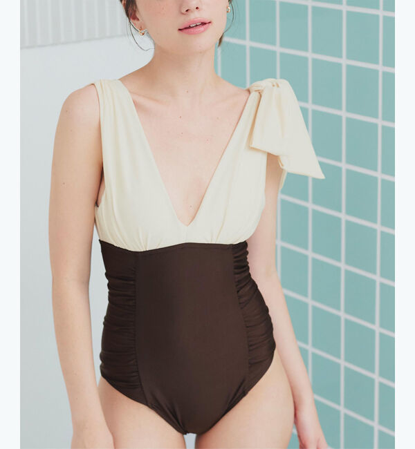 SEA DRESS「深Vネックシンプルワンピース」|ビキニ|