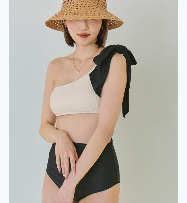 SEA DRESS「ワンショルダーデザインリブビキニ」|ビキニ|