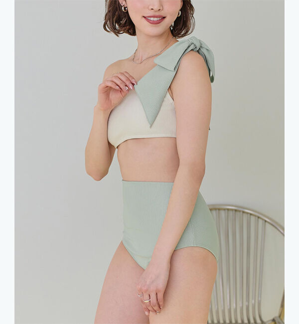 SEA DRESS「ワンショルダーデザインリブビキニ」|ビキニ|