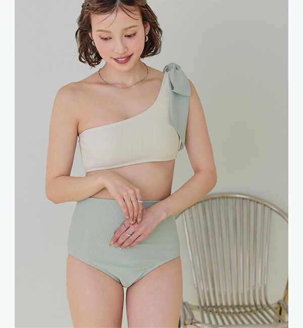 SEA DRESS「ワンショルダーデザインリブビキニ」|ビキニ|