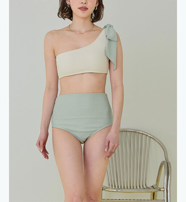 SEA DRESS「ワンショルダーデザインリブビキニ」|ビキニ|