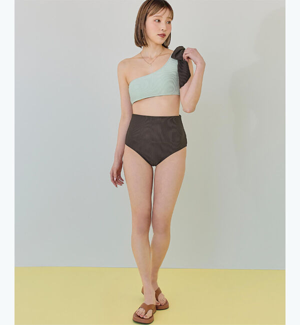 SEA DRESS「ワンショルダーデザインリブビキニ」|ビキニ|