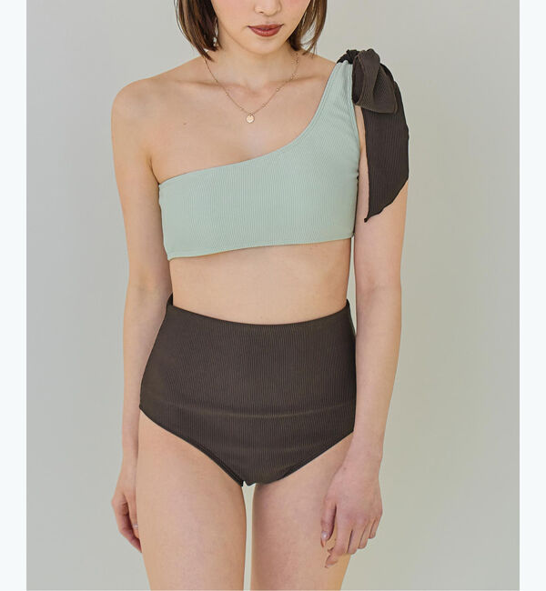 SEA DRESS「ワンショルダーデザインリブビキニ」|ビキニ|