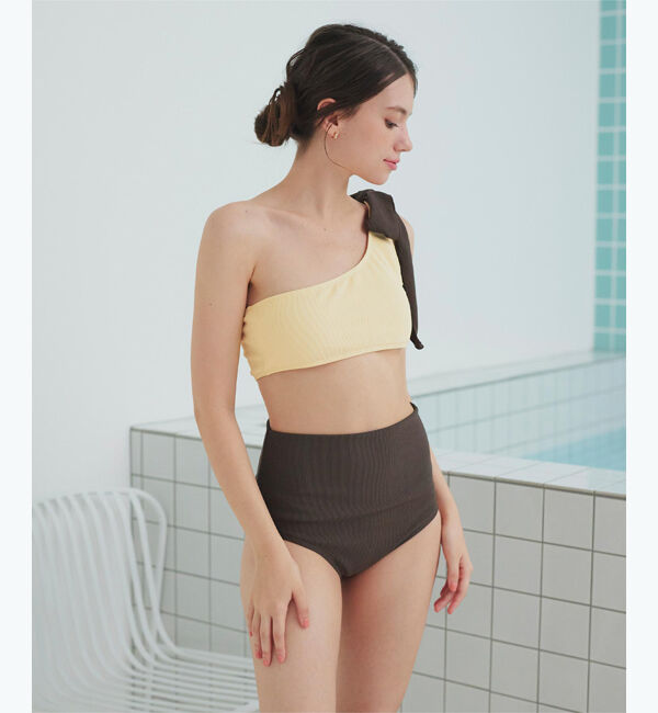 SEA DRESS「ワンショルダーデザインリブビキニ」|ビキニ|
