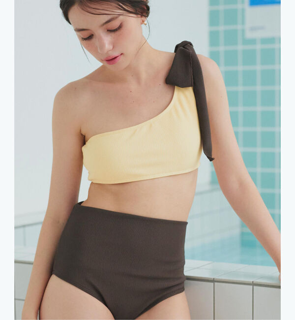 SEA DRESS「ワンショルダーデザインリブビキニ」|ビキニ|