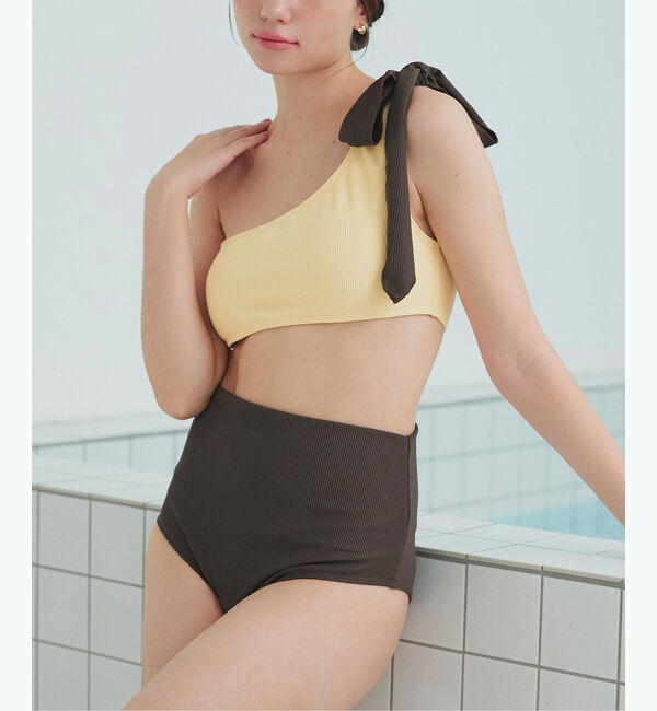 SEA DRESS「ワンショルダーデザインリブビキニ」|ビキニ|