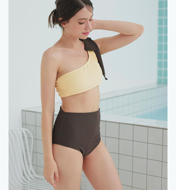 SEA DRESS「ワンショルダーデザインリブビキニ」|ビキニ|