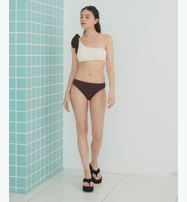 SEA DRESS「uneuneワンショルダーリボンビキニ/水着」|ビキニ|