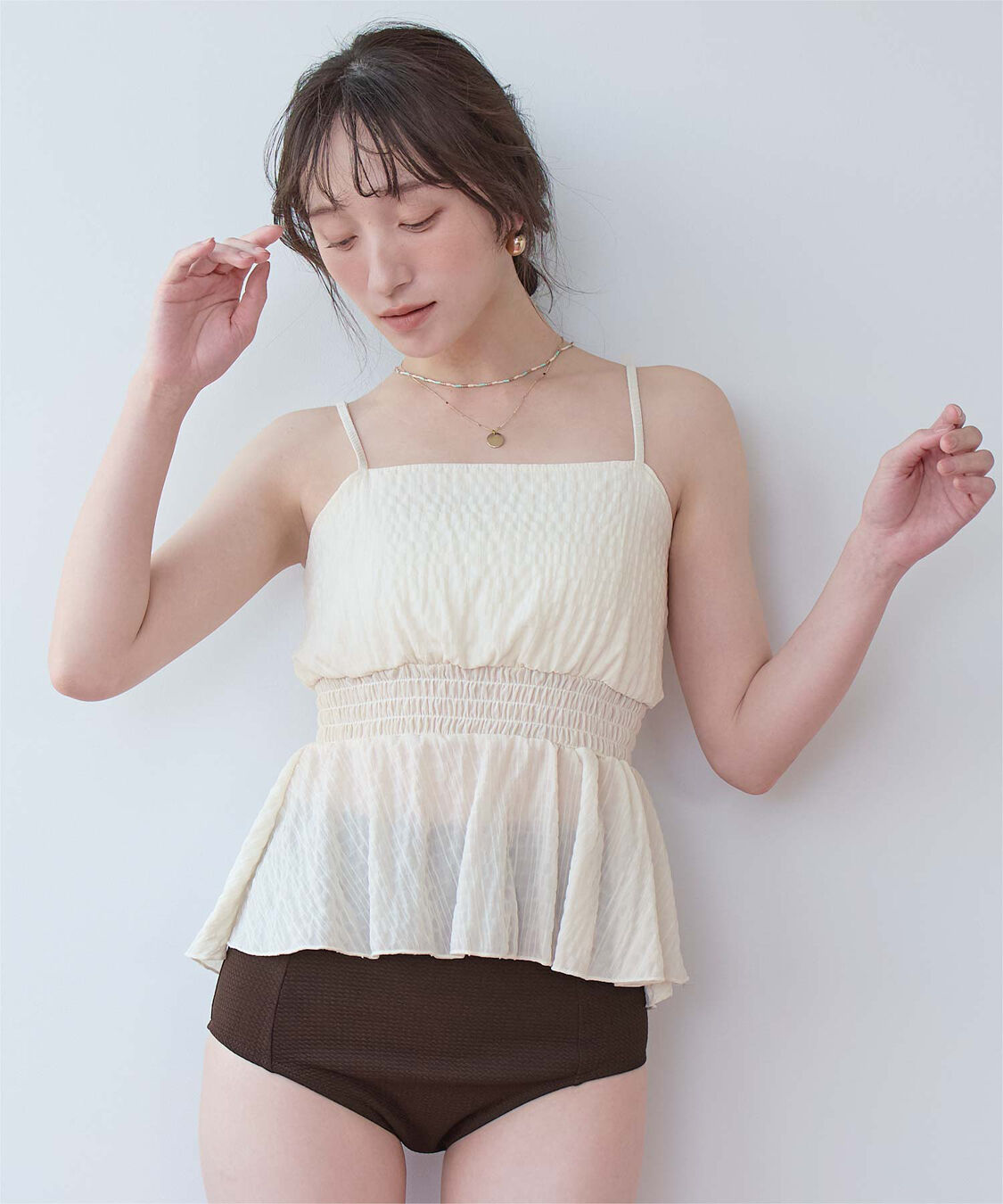 SEA DRESS「3点セット/ライトシャーリングトップス付ビキニ/水着」|ビキニ|