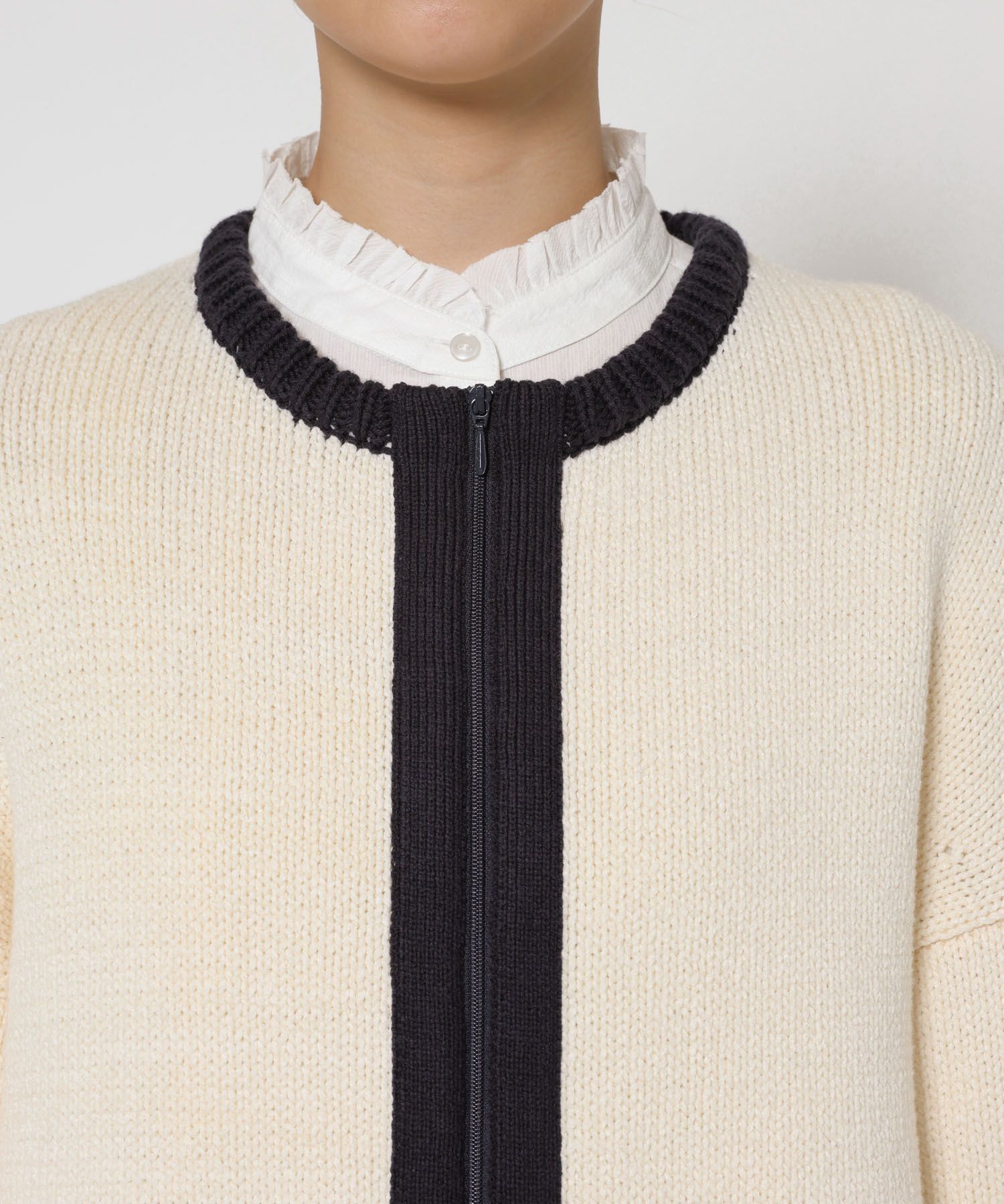 BABYLONE「クラシックバイカラーニット」|ニット・セーター|