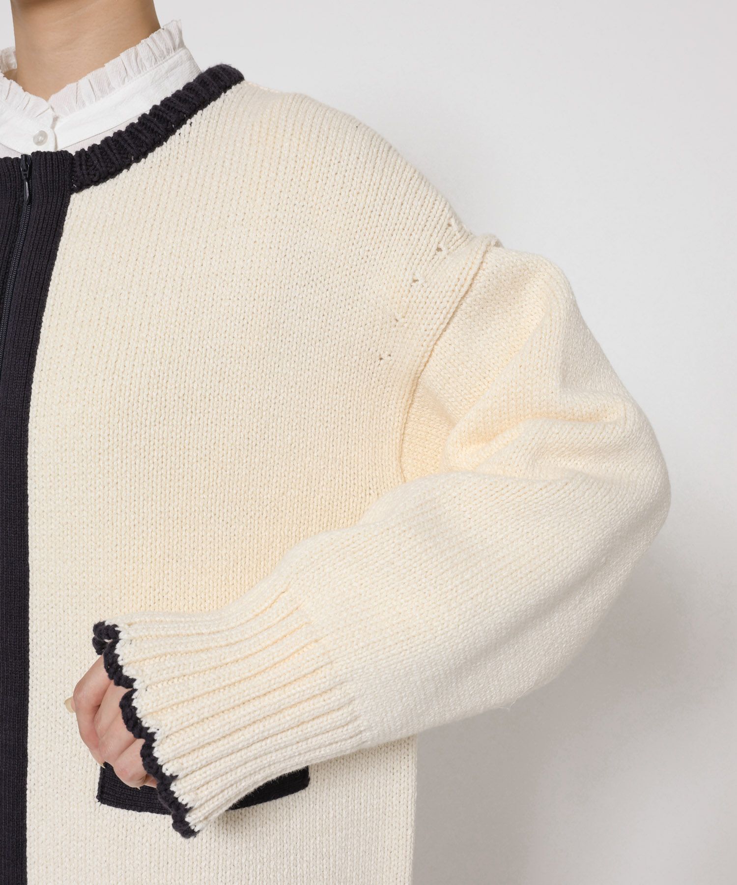 BABYLONE「クラシックバイカラーニット」|ニット・セーター|