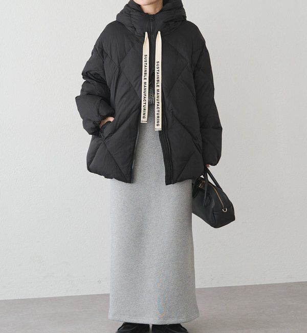  「リサイクルダウンジップアップフードジャケット」|テーラードジャケット|