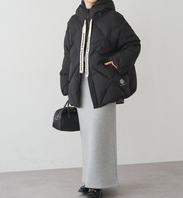 「リサイクルダウンジップアップフードジャケット」|テーラードジャケット|