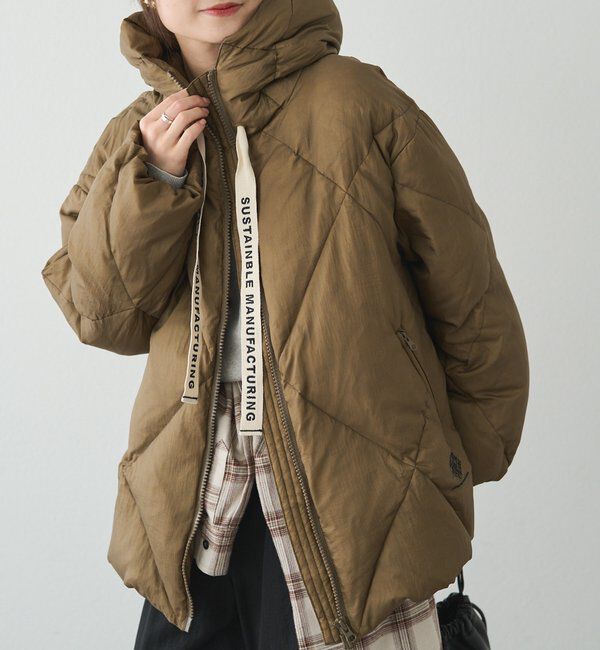  「リサイクルダウンジップアップフードジャケット」|テーラードジャケット|