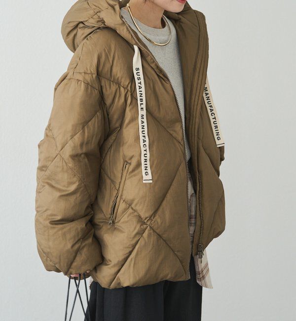  「リサイクルダウンジップアップフードジャケット」|テーラードジャケット|